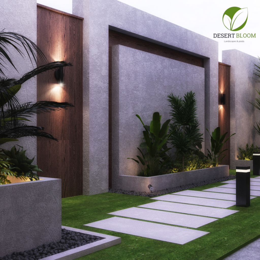 modern villa landscape