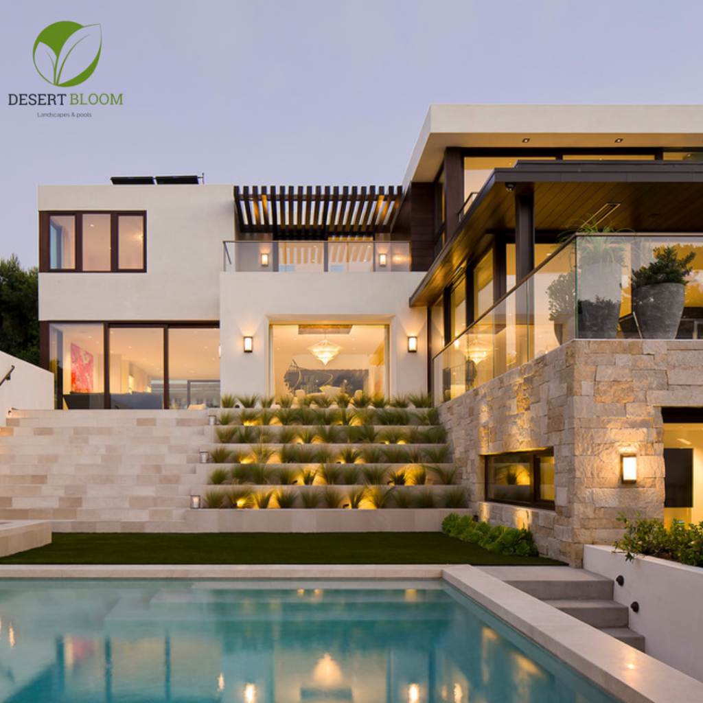 modern villa landscape